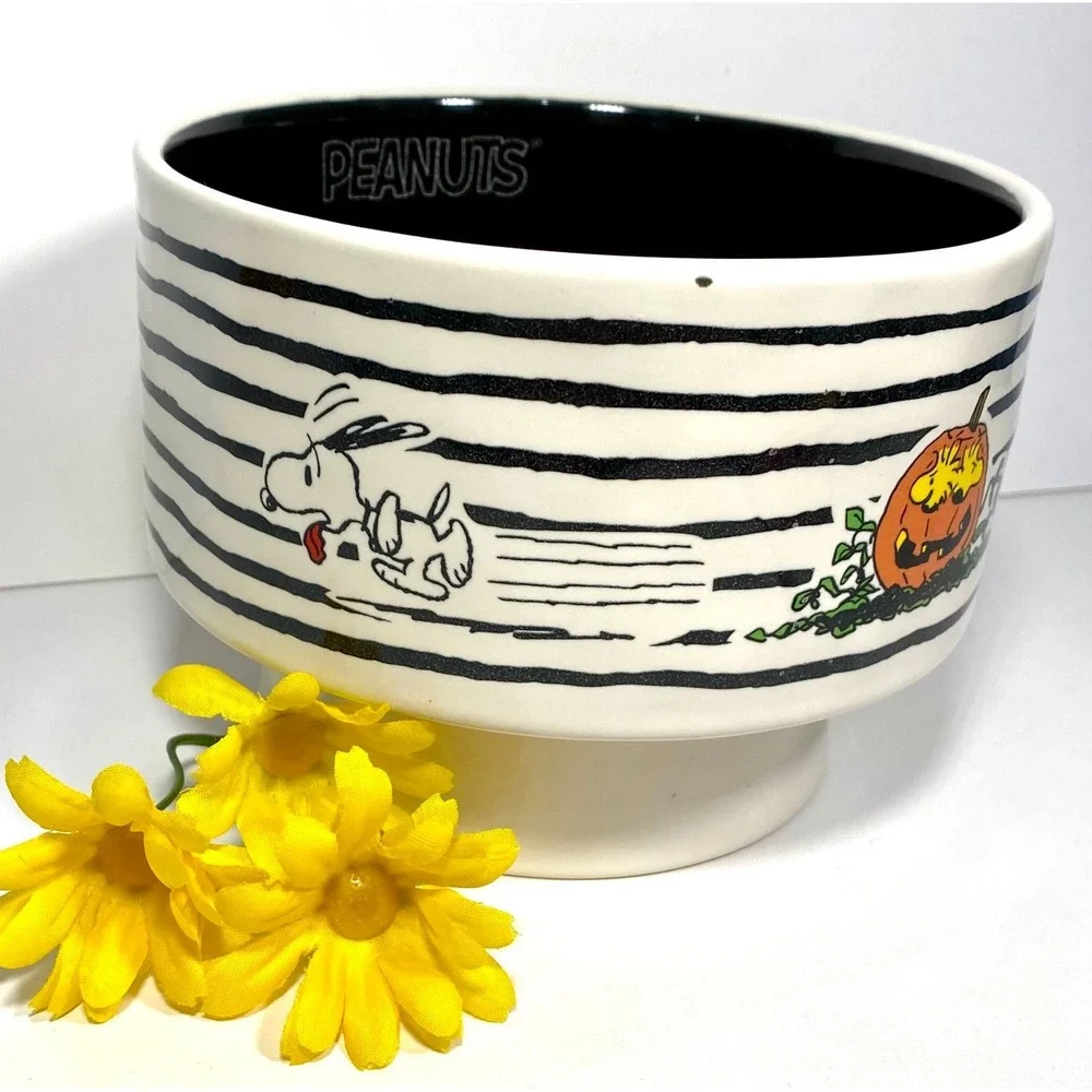Rae Dunn Peanuts Howler Ceramic Pet Dog Bowl 6
